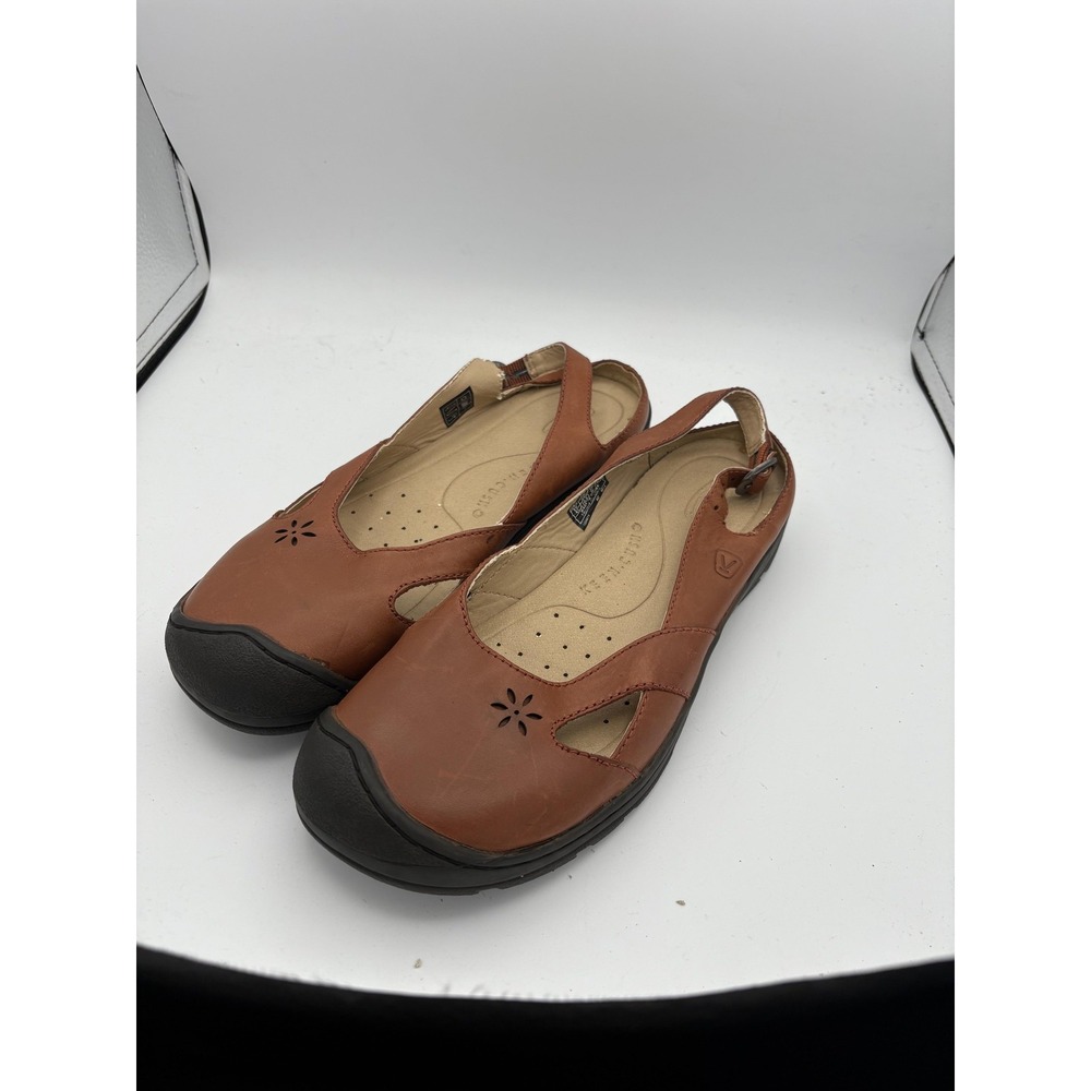 Keen Shoes Womens Size 10.5 Brown Leather Slingback Sandals KEEN.CUSH Comfort